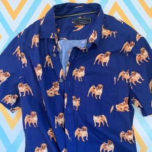 COPY - Forever 21 Men’s button down pug print shirt 🐶